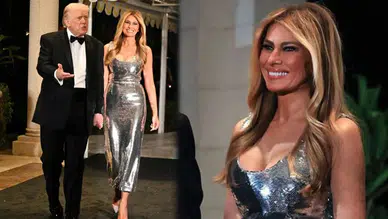 First Lady Melania Trump Yılbaşı Elbisesi Türk Tasarımcı İlkyaz Özel İmzalı